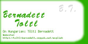 bernadett toltl business card
